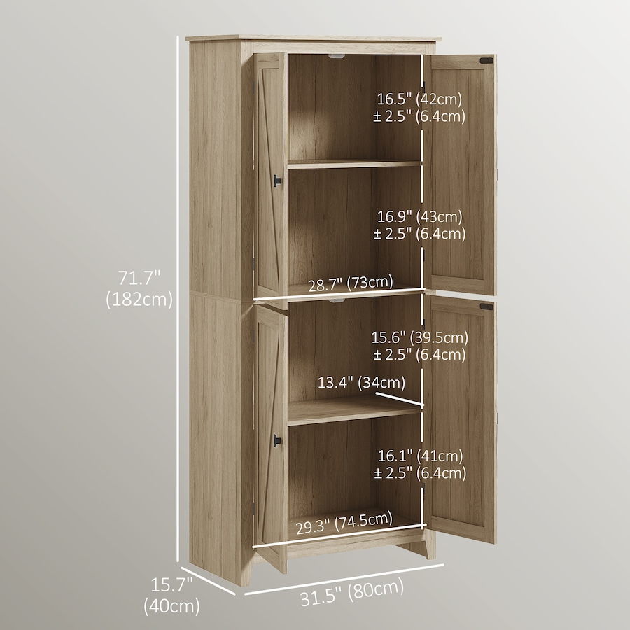 Image 997403_ALTMORE42.jpg, Product 997-403 / Price $249.99 - $259.99, HOMCOM 72" Freestanding Kitchen Pantry, Buffet Cabinet, Grey from HOMCOM on TSC.ca's Home & Garden department