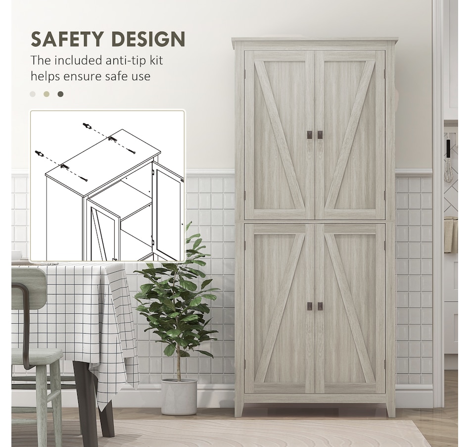 Image 997403_ALTMORE5.jpg, Product 997-403 / Price $259.99 - $279.99, HOMCOM 72" Freestanding Kitchen Pantry, Buffet Cabinet, Grey from HOMCOM on TSC.ca's Home & Garden department