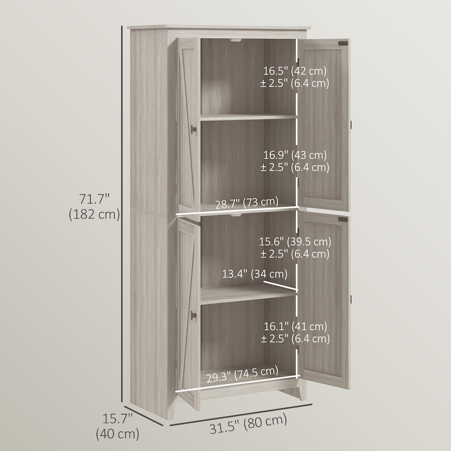Image 997403_ALTMORE51.jpg, Product 997-403 / Price $249.99 - $259.99, HOMCOM 72" Freestanding Kitchen Pantry, Buffet Cabinet, Grey from HOMCOM on TSC.ca's Home & Garden department