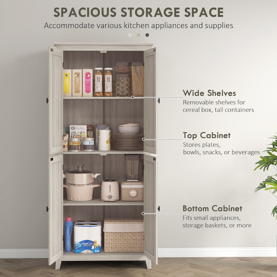 Image 997403_ALTMORE52.jpg, Product 997-403 / Price $249.99 - $259.99, HOMCOM 72" Freestanding Kitchen Pantry, Buffet Cabinet, Grey from HOMCOM on TSC.ca's Home & Garden department
