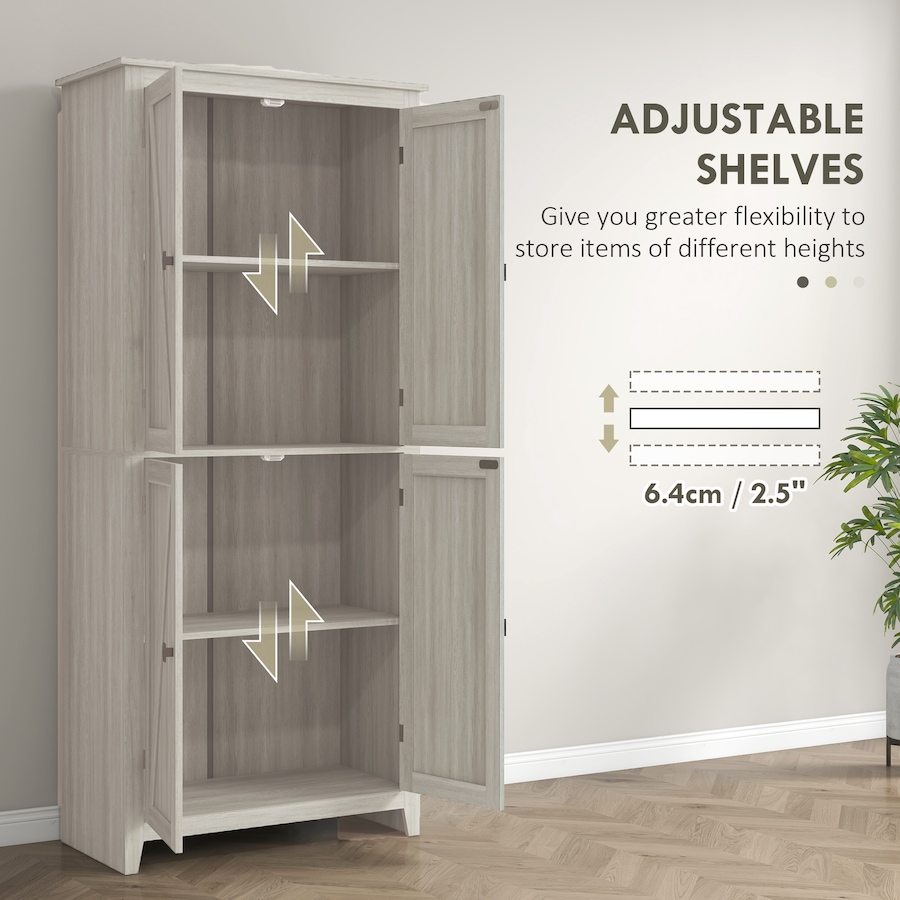 Image 997403_ALTMORE53.jpg, Product 997-403 / Price $249.99 - $259.99, HOMCOM 72" Freestanding Kitchen Pantry, Buffet Cabinet, Grey from HOMCOM on TSC.ca's Home & Garden department