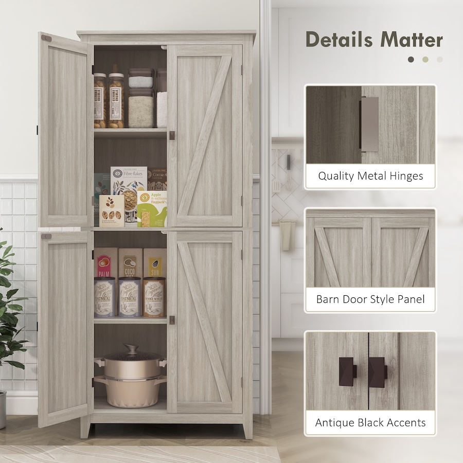 Image 997403_ALTMORE55.jpg, Product 997-403 / Price $249.99 - $259.99, HOMCOM 72" Freestanding Kitchen Pantry, Buffet Cabinet, Grey from HOMCOM on TSC.ca's Home & Garden department