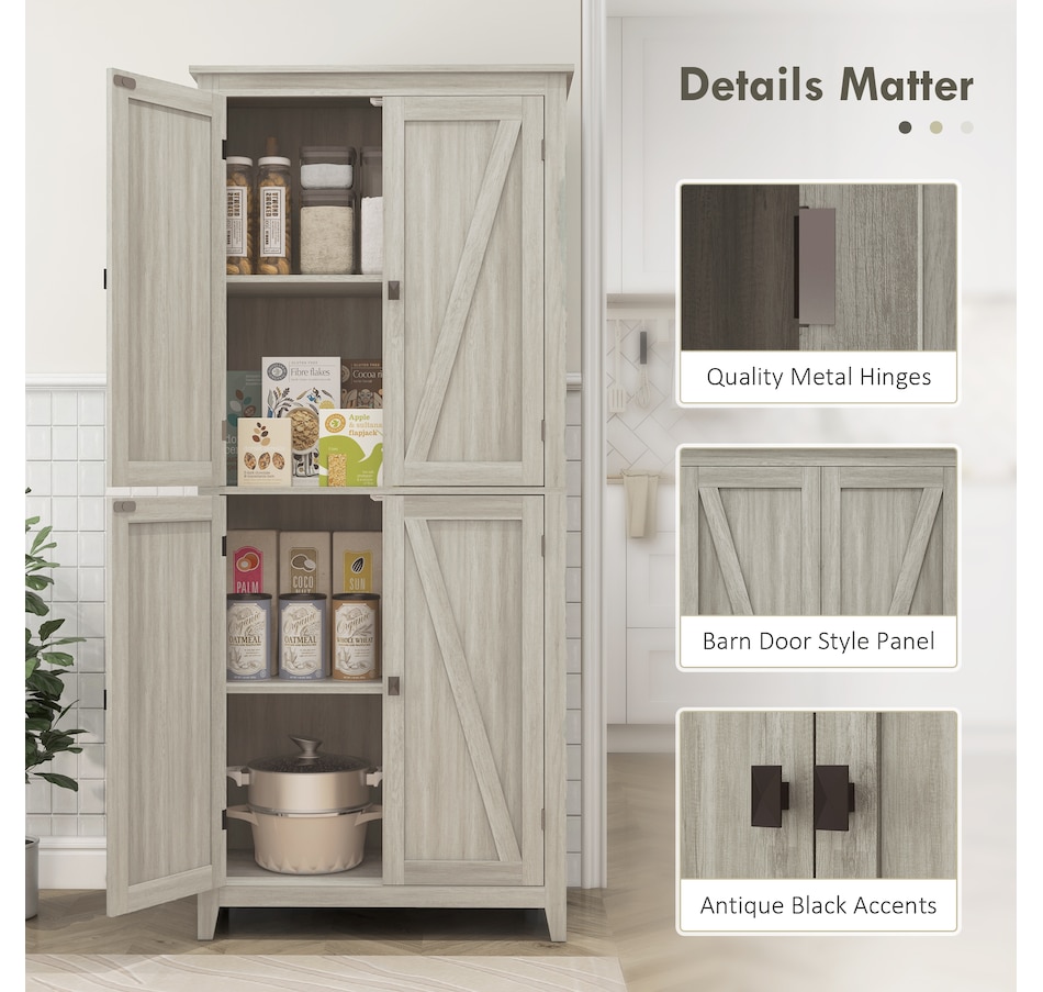 Image 997403_ALTMORE6.jpg, Product 997-403 / Price $259.99 - $279.99, HOMCOM 72" Freestanding Kitchen Pantry, Buffet Cabinet, Grey from HOMCOM on TSC.ca's Home & Garden department