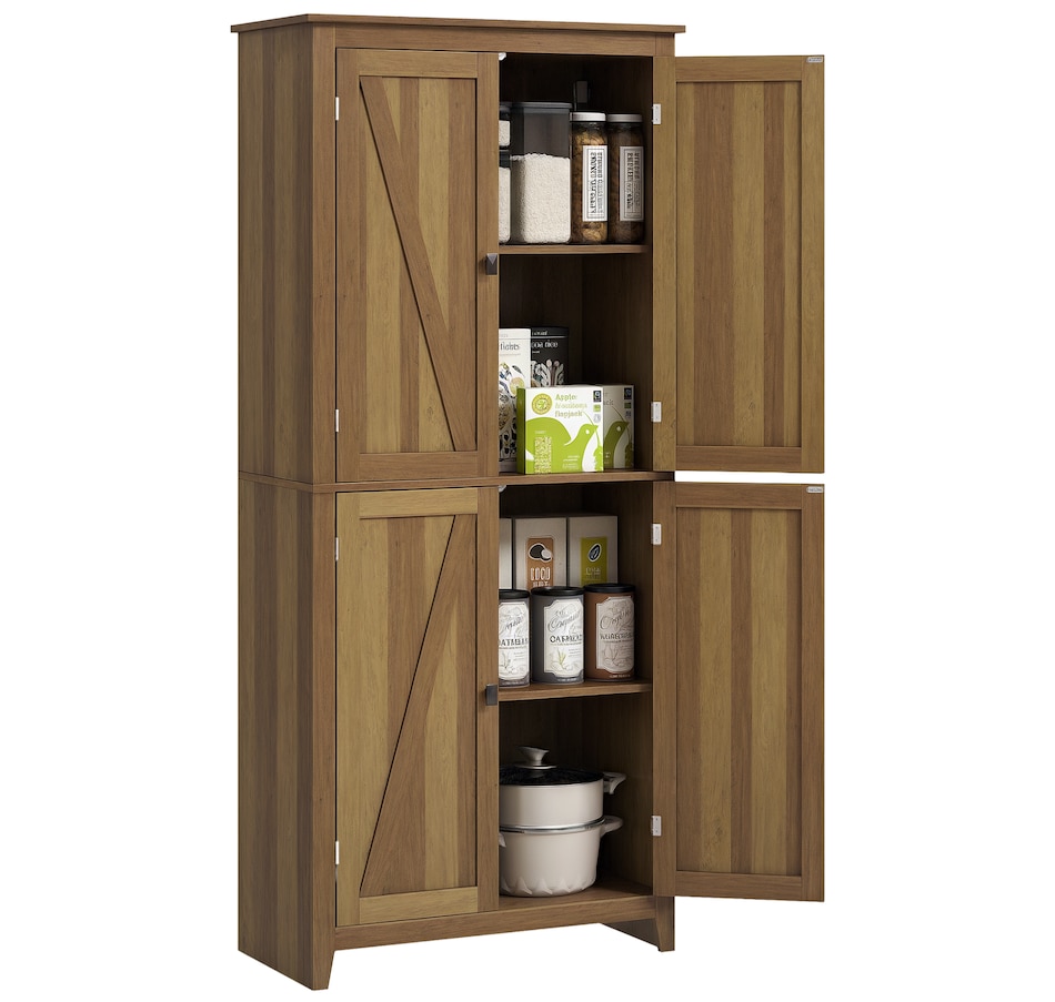 Image 997403_ST04.png, Product 997-403 / Price $259.99 - $279.99, HOMCOM 72" Freestanding Kitchen Pantry, Buffet Cabinet, Grey from HOMCOM on TSC.ca's Home & Garden department
