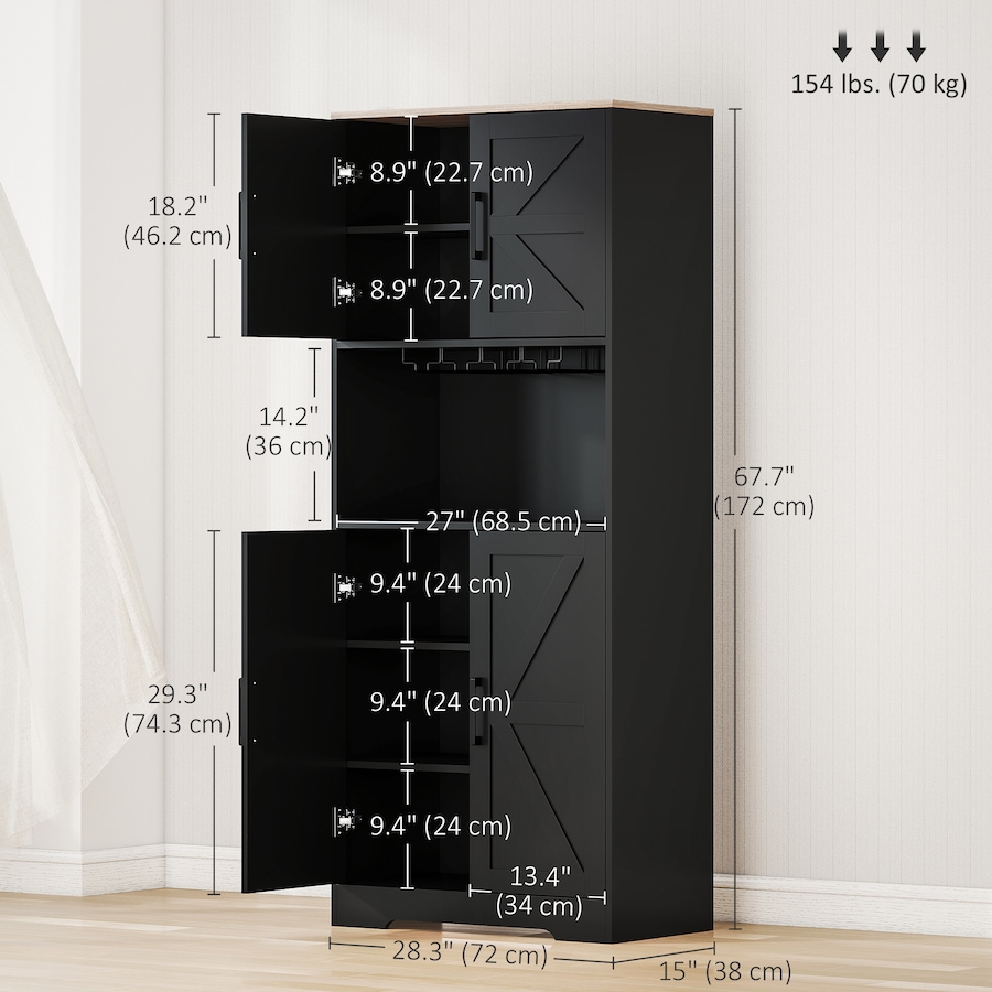 Image 997404_ALTMORE2.jpg, Product 997-404 / Price $209.99 - $239.99, HOMCOM Kitchen Pantry Storage Cabinet with Microwave Oven Countertop, Black from HOMCOM on TSC.ca's Home & Garden department