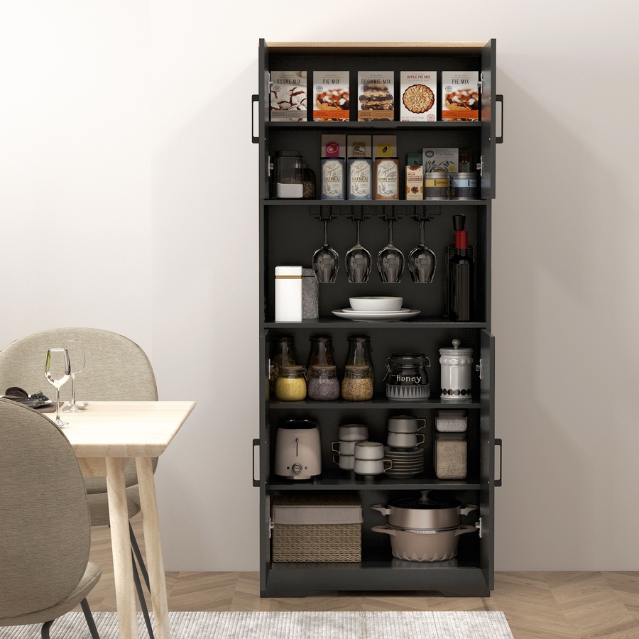 Image 997404_ALTMORE6.jpg, Product 997-404 / Price $209.99 - $239.99, HOMCOM Kitchen Pantry Storage Cabinet with Microwave Oven Countertop, Black from HOMCOM on TSC.ca's Home & Garden department