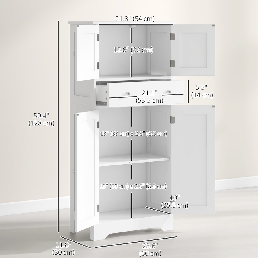 Image 997406_ALTMORE10.jpg, Product 997-406 / Price $144.99 - $149.34, HOMCOM 50.5" Kitchen Pantry Storage Cabinet with Doors and Adjustable Shelf from HOMCOM on TSC.ca's Home & Garden department