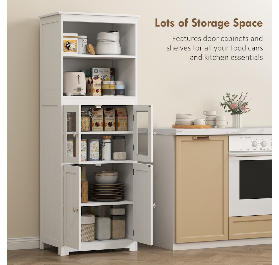 Image 997414_ALTMORE19.jpg, Product 997-414 / Price $169.99 - $192.99, HOMCOM 63" Freestanding Kitchen Pantry Food Storage Cabinet Shelves White from HOMCOM on TSC.ca's Home & Garden department