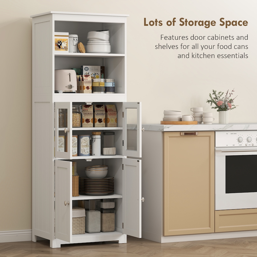 Image 997414_ALTMORE19.jpg, Product 997-414 / Price $169.99, HOMCOM 63" Freestanding Kitchen Pantry Food Storage Cabinet Shelves White from HOMCOM on TSC.ca's Home & Garden department