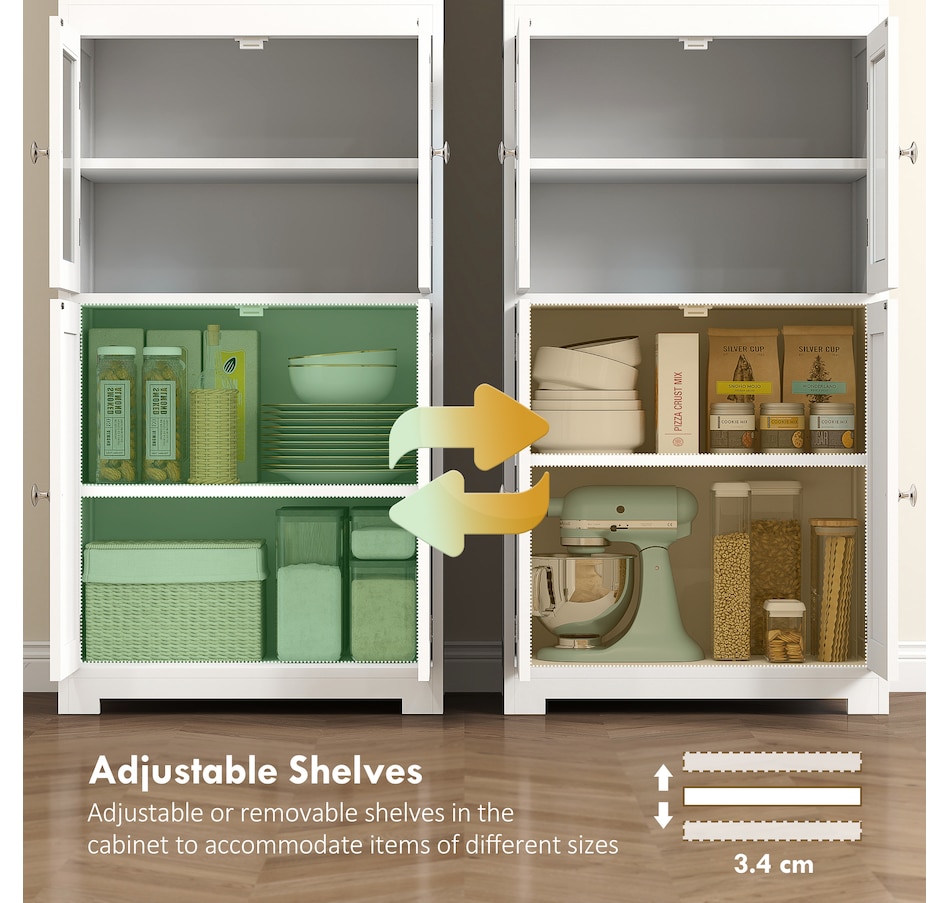 Image 997414_ALTMORE21.jpg, Product 997-414 / Price $169.99 - $192.99, HOMCOM 63" Freestanding Kitchen Pantry Food Storage Cabinet Shelves White from HOMCOM on TSC.ca's Home & Garden department