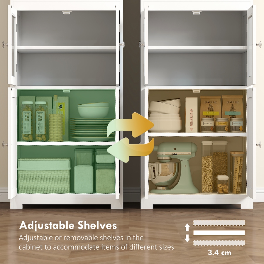 Image 997414_ALTMORE21.jpg, Product 997-414 / Price $169.99, HOMCOM 63" Freestanding Kitchen Pantry Food Storage Cabinet Shelves White from HOMCOM on TSC.ca's Home & Garden department