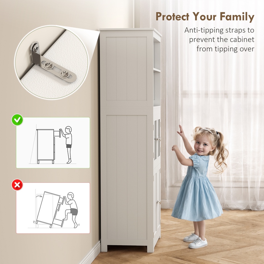 Image 997414_ALTMORE22.jpg, Product 997-414 / Price $169.99, HOMCOM 63" Freestanding Kitchen Pantry Food Storage Cabinet Shelves White from HOMCOM on TSC.ca's Home & Garden department
