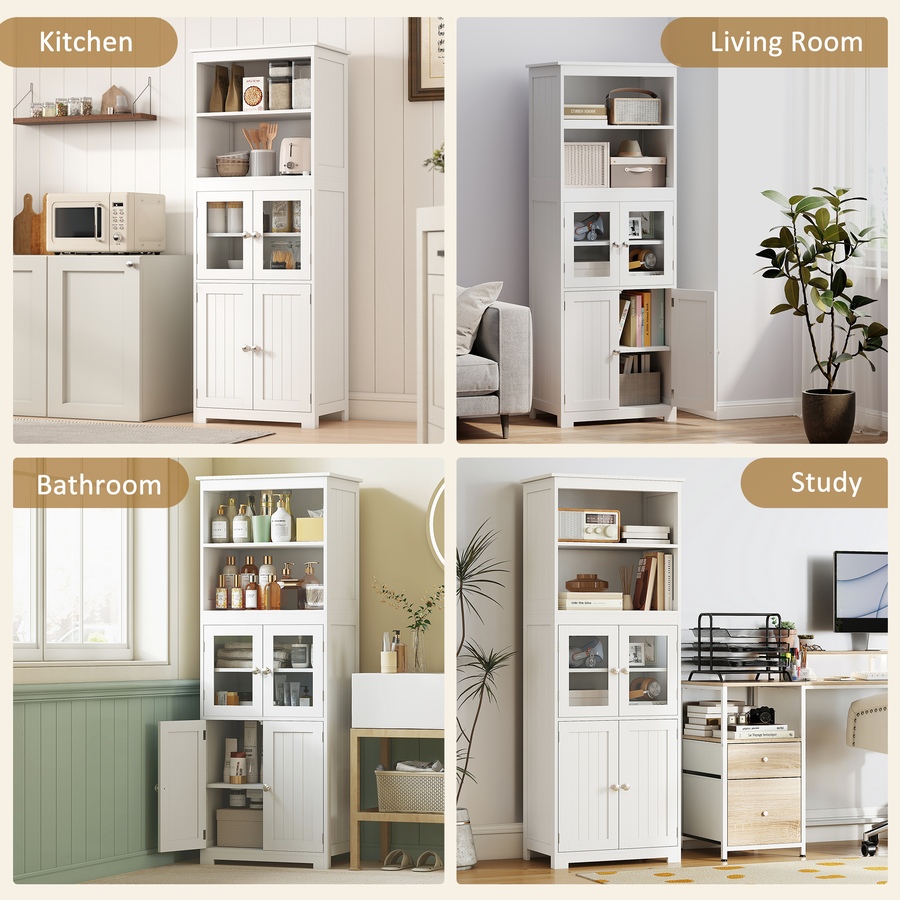 Image 997414_ALTMORE23.jpg, Product 997-414 / Price $169.99, HOMCOM 63" Freestanding Kitchen Pantry Food Storage Cabinet Shelves White from HOMCOM on TSC.ca's Home & Garden department