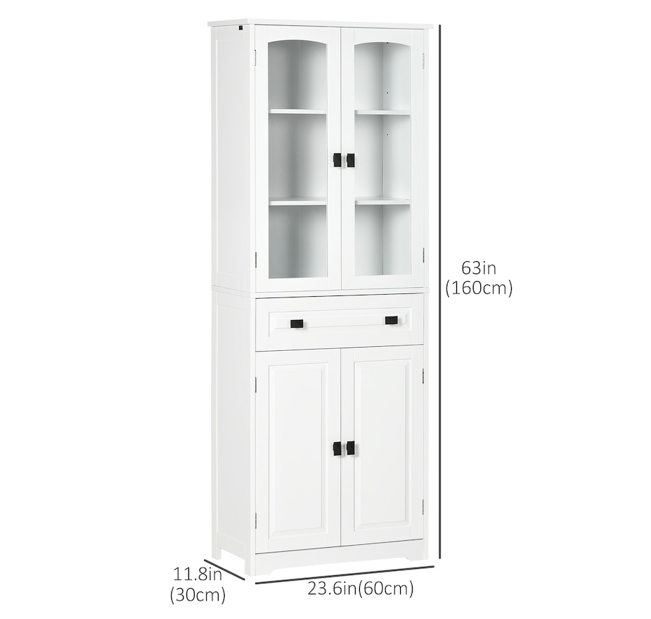 Image 997415_ALTMORE10.jpg, Product 997-415 / Price $209.99 - $223.99, HOMCOM 63" Kitchen Pantry Storage Cabinet w/Adjustable Shelves Glass Door from HOMCOM on TSC.ca's Home & Garden department