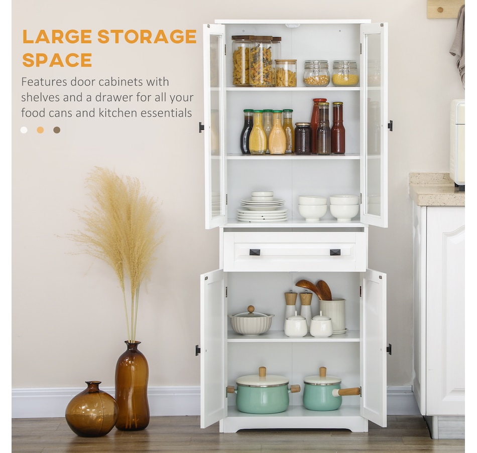 Image 997415_ALTMORE11.jpg, Product 997-415 / Price $209.99 - $223.99, HOMCOM 63" Kitchen Pantry Storage Cabinet w/Adjustable Shelves Glass Door from HOMCOM on TSC.ca's Home & Garden department
