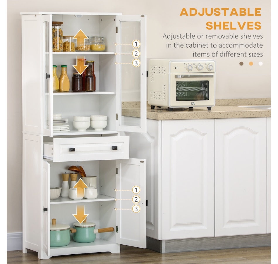 Image 997415_ALTMORE12.jpg, Product 997-415 / Price $209.99 - $223.99, HOMCOM 63" Kitchen Pantry Storage Cabinet w/Adjustable Shelves Glass Door from HOMCOM on TSC.ca's Home & Garden department