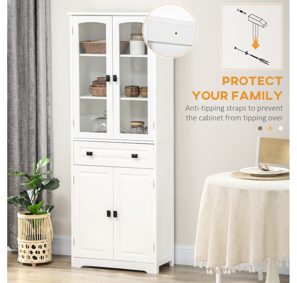 Image 997415_ALTMORE13.jpg, Product 997-415 / Price $209.99 - $223.99, HOMCOM 63" Kitchen Pantry Storage Cabinet w/Adjustable Shelves Glass Door from HOMCOM on TSC.ca's Home & Garden department