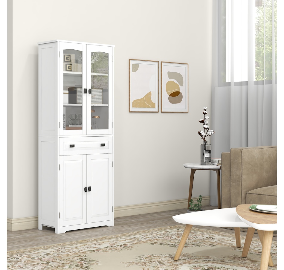Image 997415_ALTMORE14.jpg, Product 997-415 / Price $209.99 - $223.99, HOMCOM 63" Kitchen Pantry Storage Cabinet w/Adjustable Shelves Glass Door from HOMCOM on TSC.ca's Home & Garden department