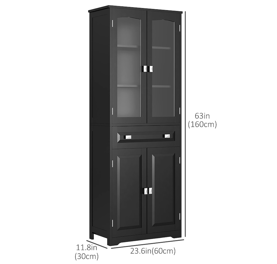Image 997415_ALTMORE2.jpg, Product 997-415 / Price $209.99 - $223.99, HOMCOM 63" Kitchen Pantry Storage Cabinet w/Adjustable Shelves Glass Door from HOMCOM on TSC.ca's Home & Garden department