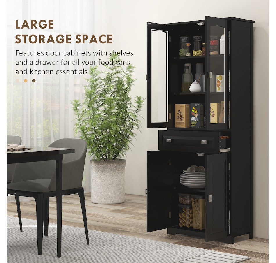 Image 997415_ALTMORE3.jpg, Product 997-415 / Price $209.99 - $223.99, HOMCOM 63" Kitchen Pantry Storage Cabinet w/Adjustable Shelves Glass Door from HOMCOM on TSC.ca's Home & Garden department