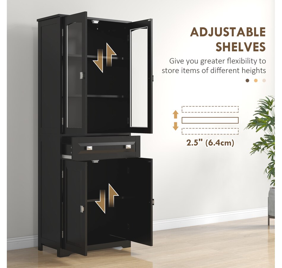 Image 997415_ALTMORE4.jpg, Product 997-415 / Price $209.99 - $223.99, HOMCOM 63" Kitchen Pantry Storage Cabinet w/Adjustable Shelves Glass Door from HOMCOM on TSC.ca's Home & Garden department
