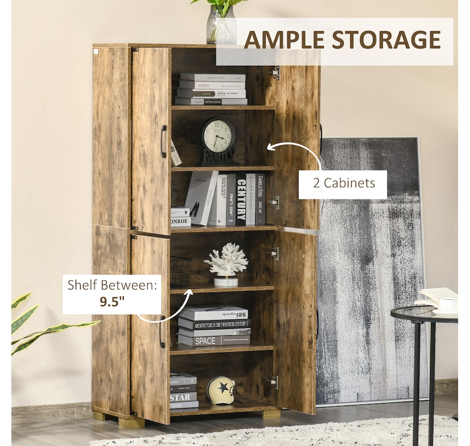 Image 997416_ALTMORE11.jpg, Product 997-416 / Price $194.99, HOMCOM Rustic Style Storage Cupboard Bookcase Cabinet w/ 4 Shelves, White from HOMCOM on TSC.ca's Home & Garden department