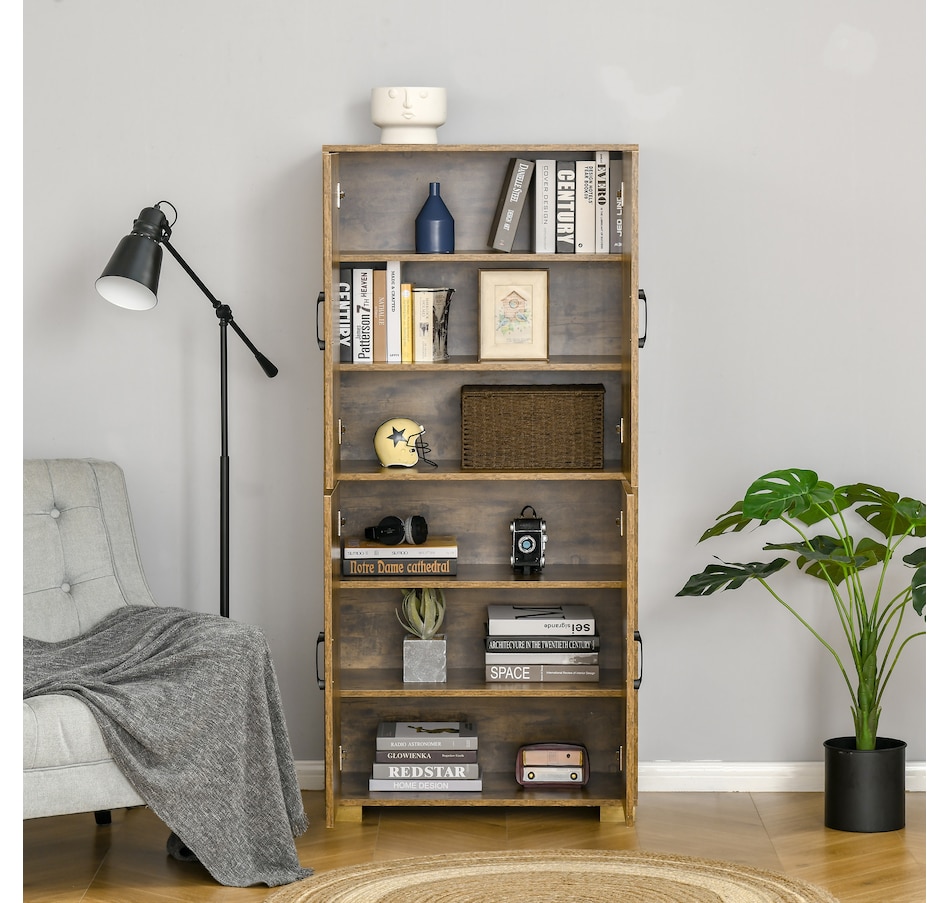 Image 997416_ALTMORE13.jpg, Product 997-416 / Price $194.99, HOMCOM Rustic Style Storage Cupboard Bookcase Cabinet w/ 4 Shelves, White from HOMCOM on TSC.ca's Home & Garden department