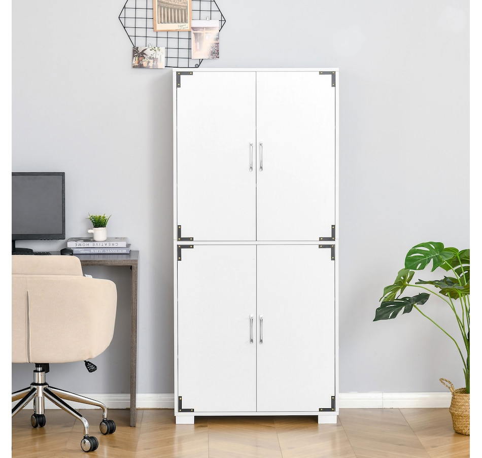 Image 997416_ALTMORE5.jpg, Product 997-416 / Price $194.99, HOMCOM Rustic Style Storage Cupboard Bookcase Cabinet w/ 4 Shelves, White from HOMCOM on TSC.ca's Home & Garden department