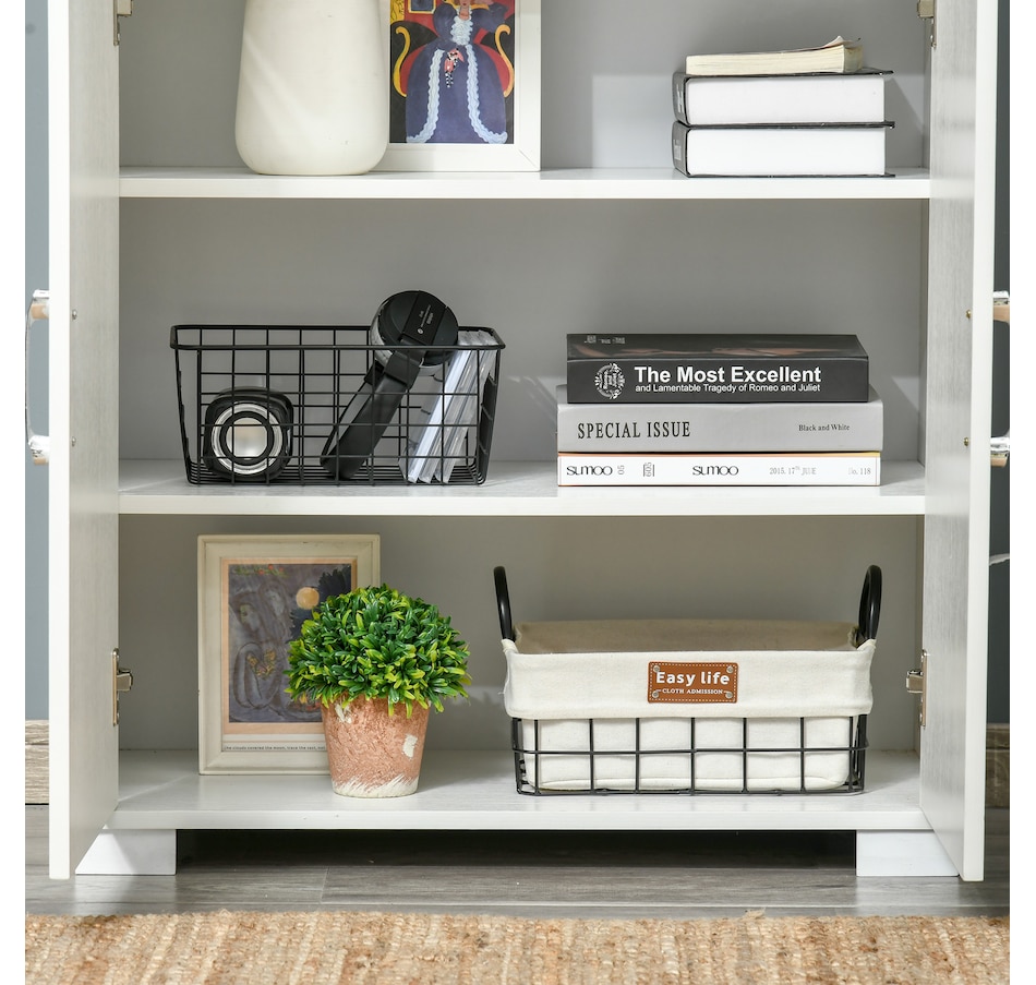 Image 997416_ALTMORE7.jpg, Product 997-416 / Price $194.99, HOMCOM Rustic Style Storage Cupboard Bookcase Cabinet w/ 4 Shelves, White from HOMCOM on TSC.ca's Home & Garden department