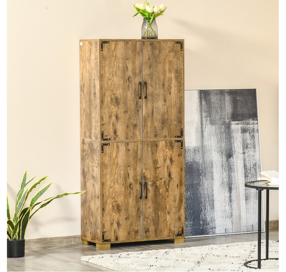 Image 997416_ALTMORE9.jpg, Product 997-416 / Price $194.99, HOMCOM Rustic Style Storage Cupboard Bookcase Cabinet w/ 4 Shelves, White from HOMCOM on TSC.ca's Home & Garden department