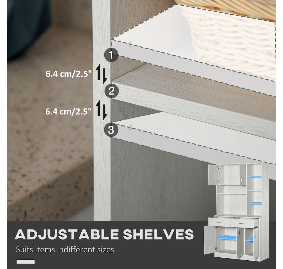 Image 997417_ALTMORE5.jpg, Product 997-417 / Price $299.99, HOMCOM 71" Kitchen Hutch with Storage Cabinet, Modern Buffet with Hutch from HOMCOM on TSC.ca's Home & Garden department