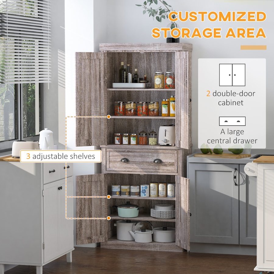 Image 997418_ALTMORE4.jpg, Product 997-418 / Price $252.19, HOMCOM Kitchen Pantry Storage Cabinet, Tall Pantry with Drawer from HOMCOM on TSC.ca's Home & Garden department