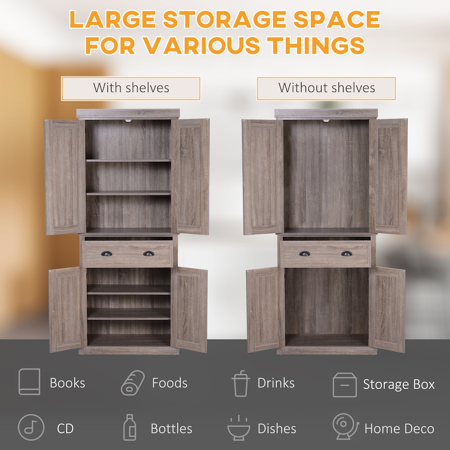 Image 997418_ALTMORE7.jpg, Product 997-418 / Price $252.19, HOMCOM Kitchen Pantry Storage Cabinet, Tall Pantry with Drawer from HOMCOM on TSC.ca's Home & Garden department