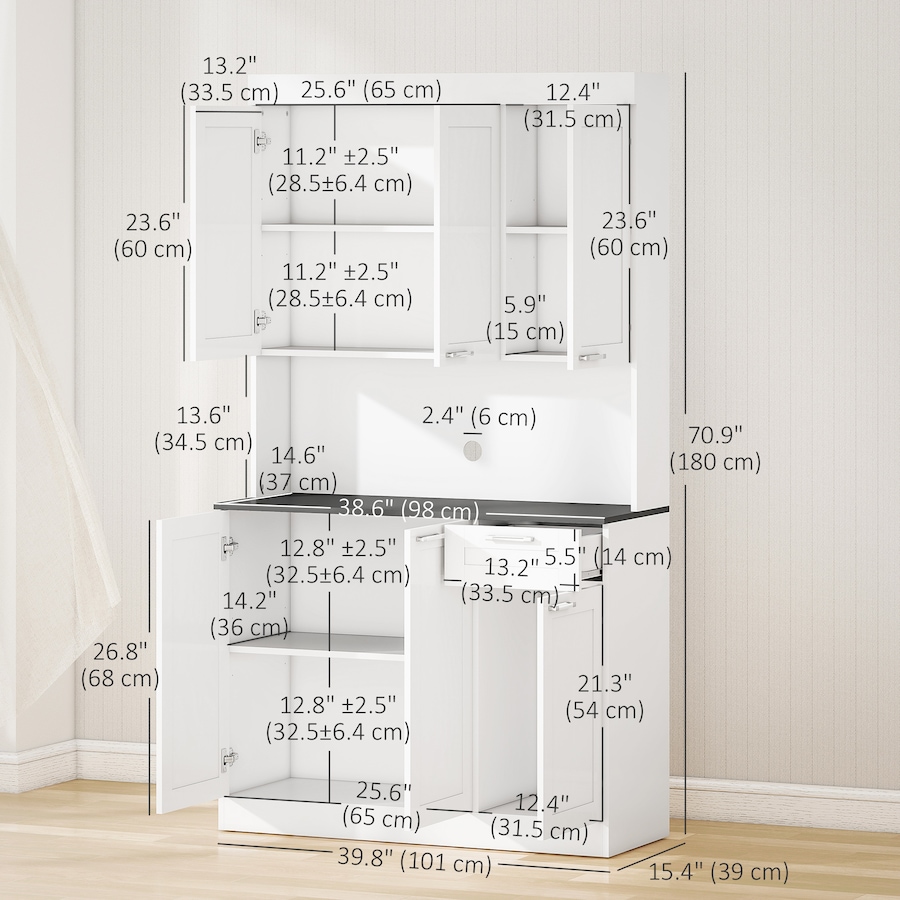 Image 997419_ALTMORE10.jpg, Product 997-419 / Price $290.99 - $299.99, HOMCOM Kitchen Pantry Storage Cabinet with Adjustable Shelf and Drawer from HOMCOM on TSC.ca's Home & Garden department