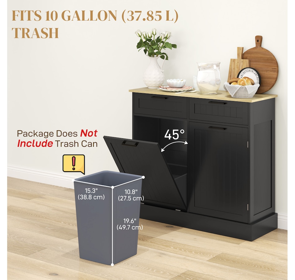Image 997420_ALTMORE12.jpg, Product 997-420 / Price $189.99 - $214.99, HOMCOM Tilt Out Trash Cabinet, Kitchen Island with 2 Drawers from HOMCOM on TSC.ca's Home & Garden department