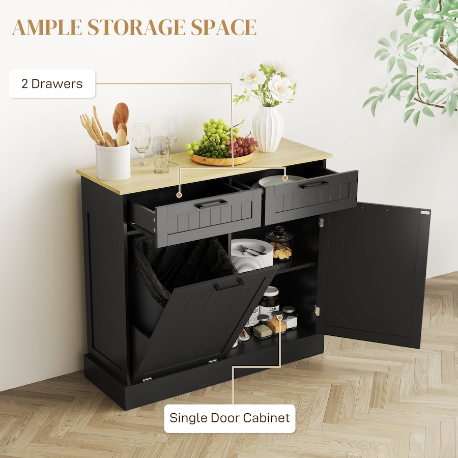 Image 997420_ALTMORE13.jpg, Product 997-420 / Price $214.99, HOMCOM 10 Gallons Tilt Out Trash Cabinet, Kitchen Island w/ Drawers from HOMCOM on TSC.ca's Home & Garden department