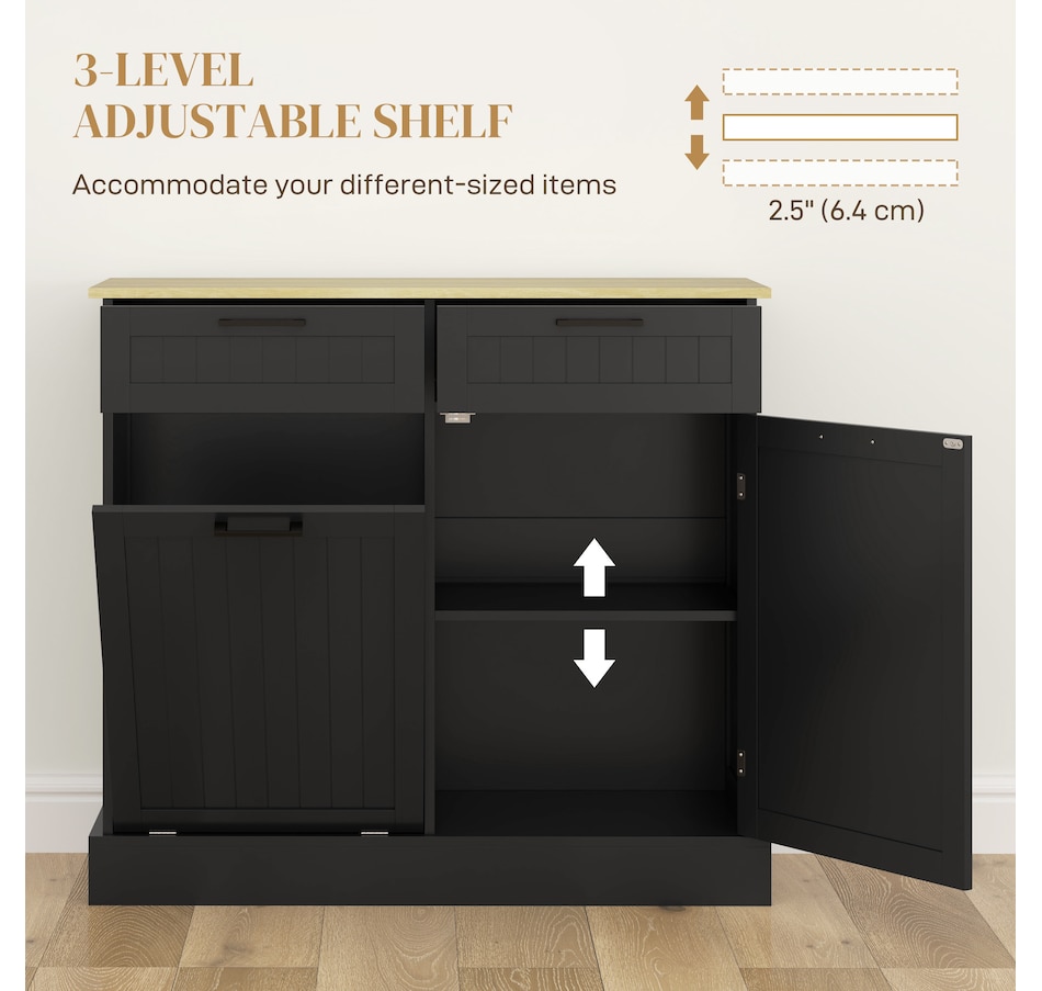 Image 997420_ALTMORE14.jpg, Product 997-420 / Price $189.99 - $214.99, HOMCOM Tilt Out Trash Cabinet, Kitchen Island with 2 Drawers from HOMCOM on TSC.ca's Home & Garden department