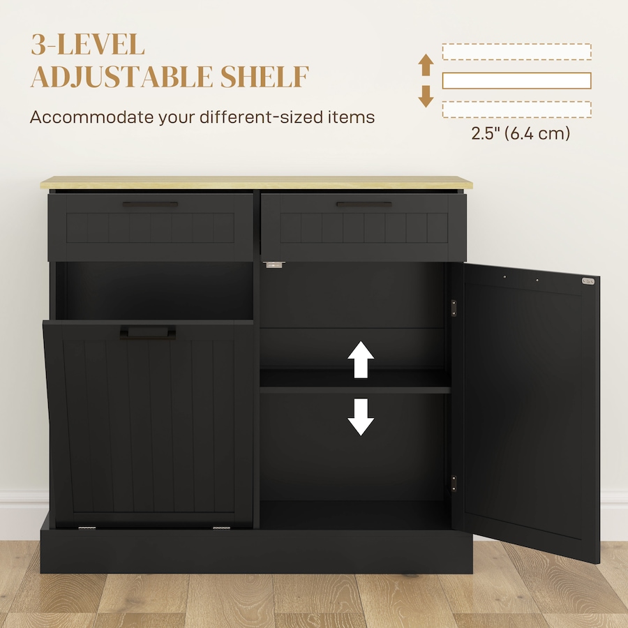 Image 997420_ALTMORE14.jpg, Product 997-420 / Price $214.99, HOMCOM 10 Gallons Tilt Out Trash Cabinet, Kitchen Island w/ Drawers from HOMCOM on TSC.ca's Home & Garden department
