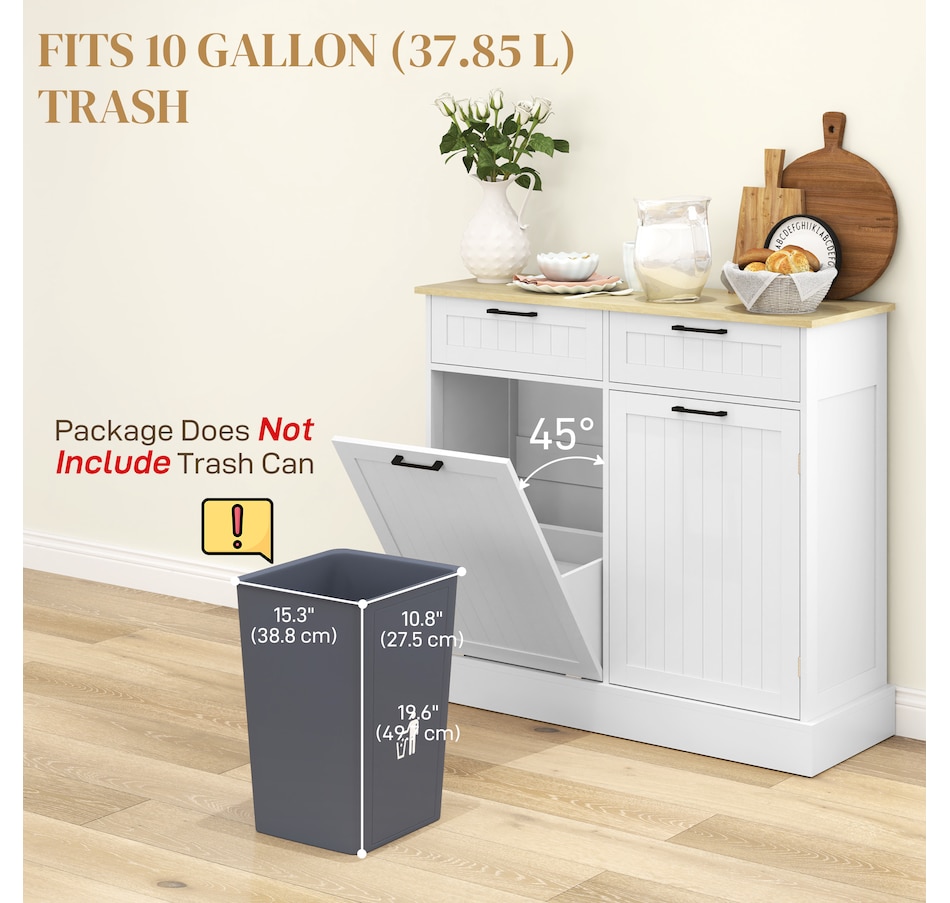 Image 997420_ALTMORE4.jpg, Product 997-420 / Price $189.99 - $214.99, HOMCOM Tilt Out Trash Cabinet, Kitchen Island with 2 Drawers from HOMCOM on TSC.ca's Home & Garden department