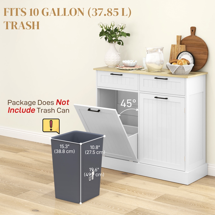 Image 997420_ALTMORE4.jpg, Product 997-420 / Price $214.99, HOMCOM 10 Gallons Tilt Out Trash Cabinet, Kitchen Island w/ Drawers from HOMCOM on TSC.ca's Home & Garden department