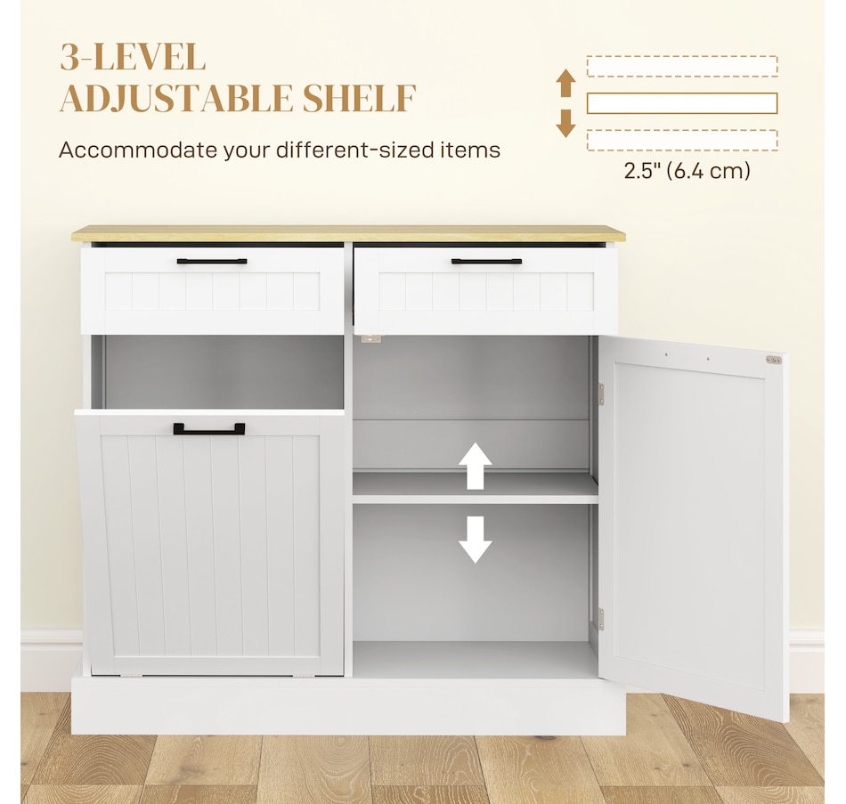 Image 997420_ALTMORE6.jpg, Product 997-420 / Price $189.99 - $214.99, HOMCOM Tilt Out Trash Cabinet, Kitchen Island with 2 Drawers from HOMCOM on TSC.ca's Home & Garden department