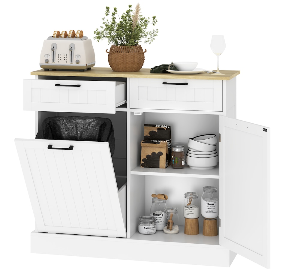 Image 997420_ST01.jpg, Product 997-420 / Price $189.99 - $214.99, HOMCOM Tilt Out Trash Cabinet, Kitchen Island with 2 Drawers from HOMCOM on TSC.ca's Home & Garden department