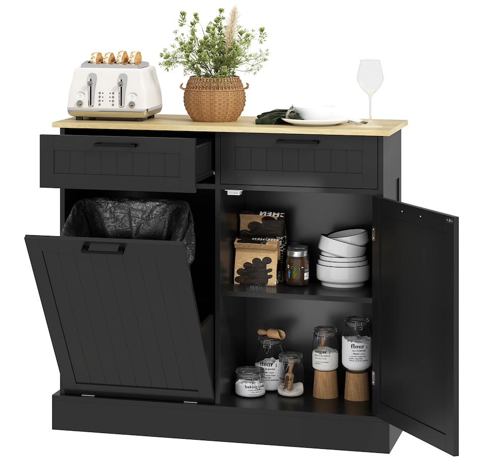 Image 997420_ST02.jpg, Product 997-420 / Price $189.99 - $214.99, HOMCOM Tilt Out Trash Cabinet, Kitchen Island with 2 Drawers from HOMCOM on TSC.ca's Home & Garden department