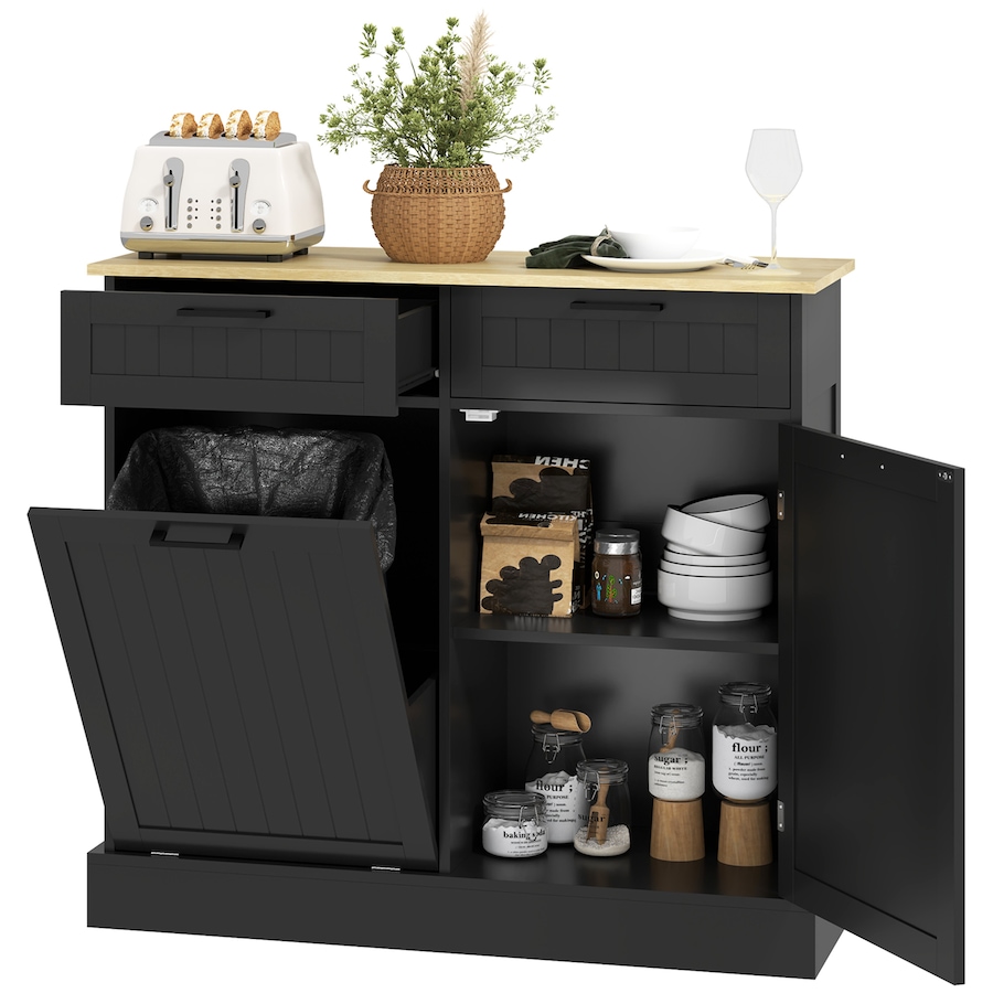 Image 997420_ST02.jpg, Product 997-420 / Price $214.99, HOMCOM 10 Gallons Tilt Out Trash Cabinet, Kitchen Island w/ Drawers from HOMCOM on TSC.ca's Home & Garden department