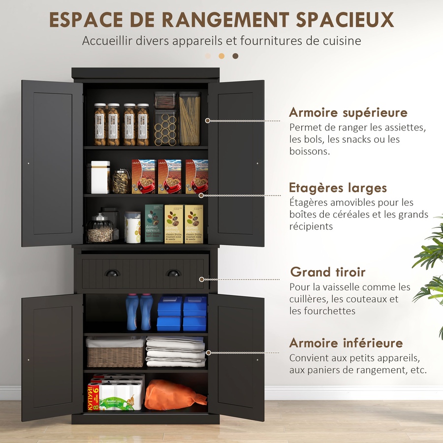 Image 997421_ALTMORE26.jpg, Product 997-421 / Price $269.99, HOMCOM 72" Kitchen Pantry, Freestanding Storage Cabinet with Drawer, Doors from HOMCOM on TSC.ca's Home & Garden department