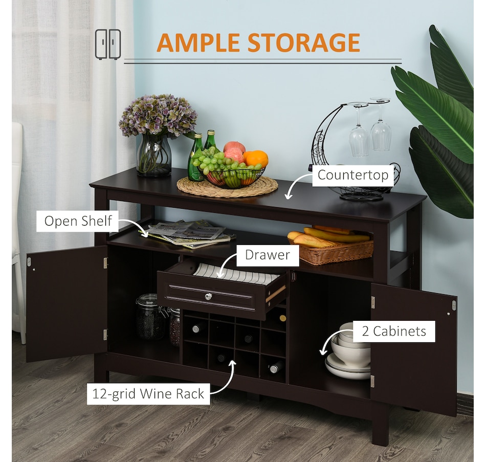 Image 997425_ALTMORE11.jpg, Product 997-425 / Price $179.99, HOMCOM Sideboard Buffet Credenza Storage Cabinet with Drawer Wine Rack from HOMCOM on TSC.ca's Home & Garden department