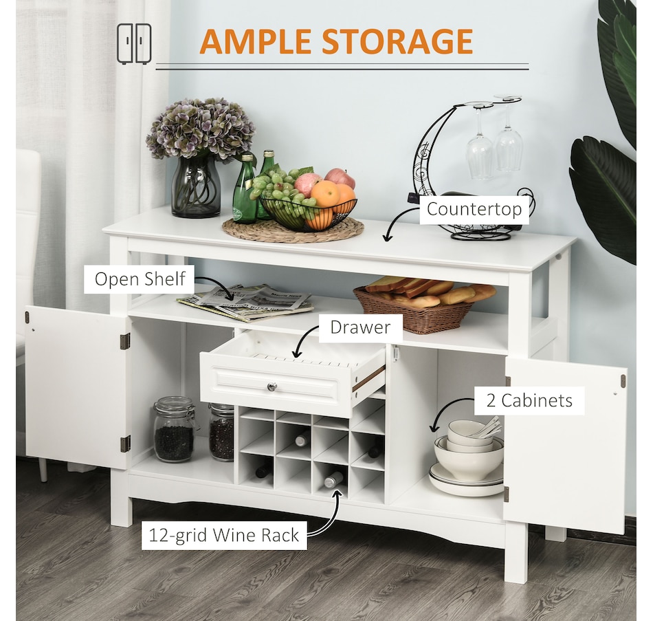 Image 997425_ALTMORE4.jpg, Product 997-425 / Price $179.99, HOMCOM Sideboard Buffet Credenza Storage Cabinet with Drawer Wine Rack from HOMCOM on TSC.ca's Home & Garden department