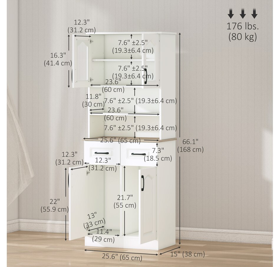 Image 997426_ALTMORE2.jpg, Product 997-426 / Price $244.99, HOMCOM Kitchen Pantry Storage Cabinet Adjustable Shelves, Countertop from HOMCOM on TSC.ca's Home & Garden department