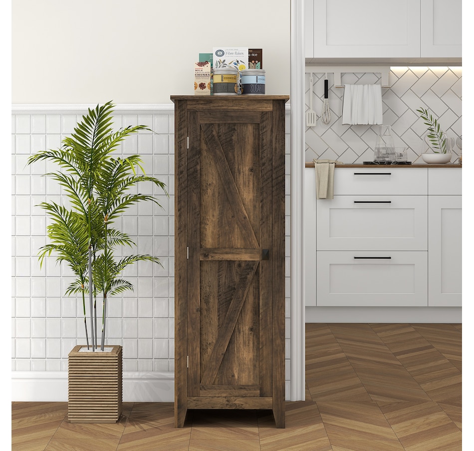 Image 997427_ALTMORE1.jpg, Product 997-427 / Price $129.99 - $149.99, HOMCOM 48" Kitchen Pantry, Storage Cabinet with Barn Door, Brown from HOMCOM on TSC.ca's Home & Garden department