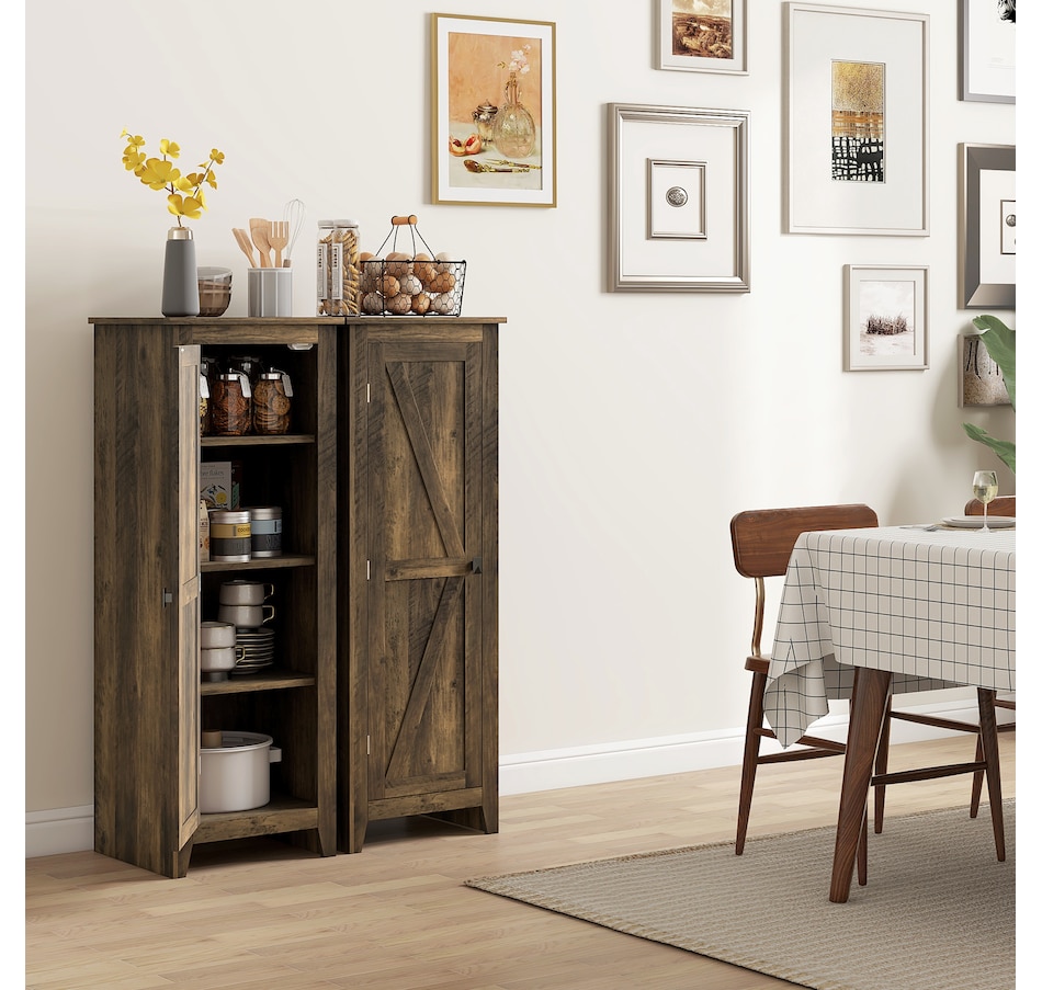 Image 997427_ALTMORE7.jpg, Product 997-427 / Price $129.99 - $149.99, HOMCOM 48" Kitchen Pantry, Storage Cabinet with Barn Door, Brown from HOMCOM on TSC.ca's Home & Garden department